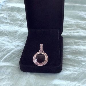 Judith Ripka Silver and black Onyx dublet pendant enhancer